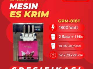 Mesin Es Krim 3 Tuas GPM-818T Soft Ice Cream