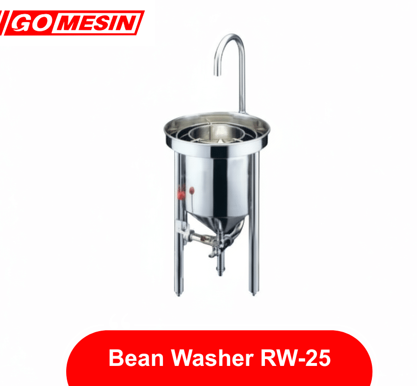 Mesin Cuci Beras RW-25 Gomesin Stainless Steel kapasitas 25 liter untuk restoran, hotel, katering, dan usaha kuliner
