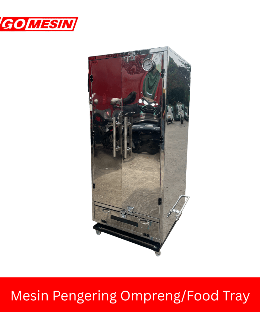 Mesin pengering ompreng stainless Dapur MBG untuk mengeringkan tempat makan dalam jumlah banyak