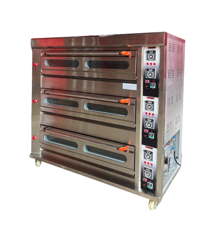 Oven Gas Bakery 3 Deck 9 Tray GOMESIN GM-RFL39C – Oven Roti untuk Usaha & Komersial