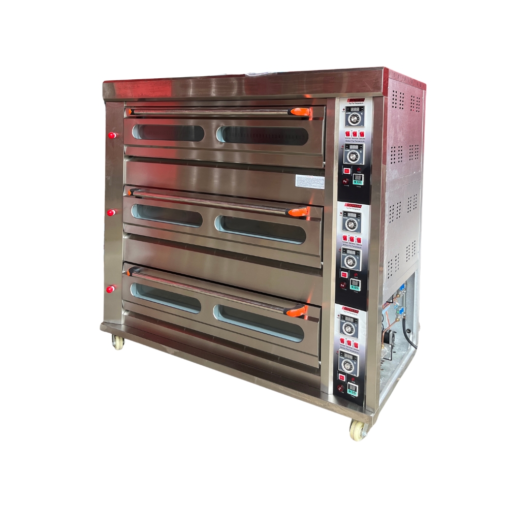 Oven Gas Bakery 3 Deck 9 Tray GOMESIN GM-RFL39C – Oven Roti untuk Usaha & Komersial
