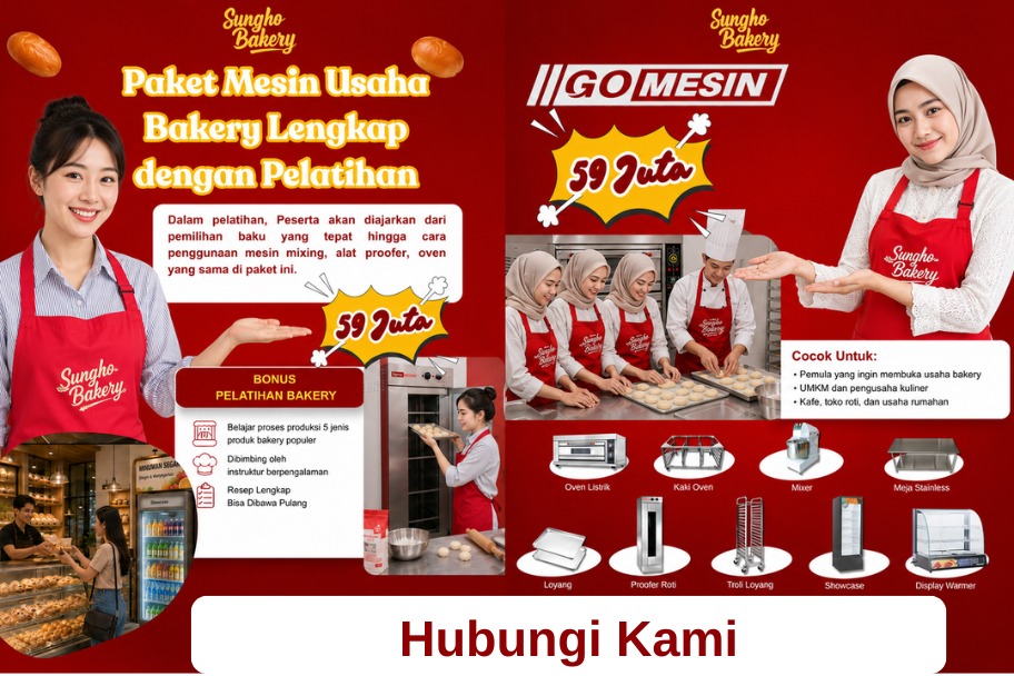 Promo Paket Mesin Usaha Bakery Lengkap dengan Pelatihan dari Sungho Bakery dan Go Mesin seharga 59 Juta Rupiah